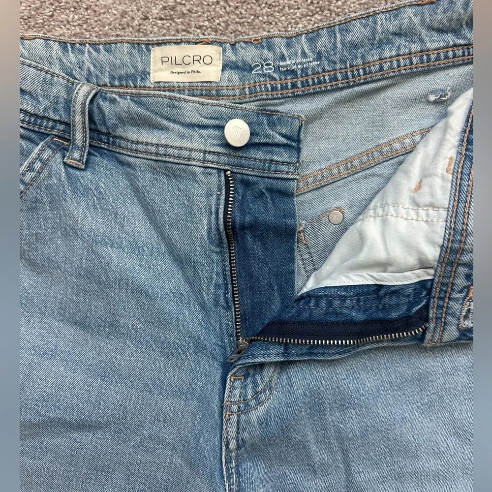 Pilcro Mason High-Rise relaxed gaucho ankle jeans Light Blue Wide Leg Sz.28 - Picture 6 of 10